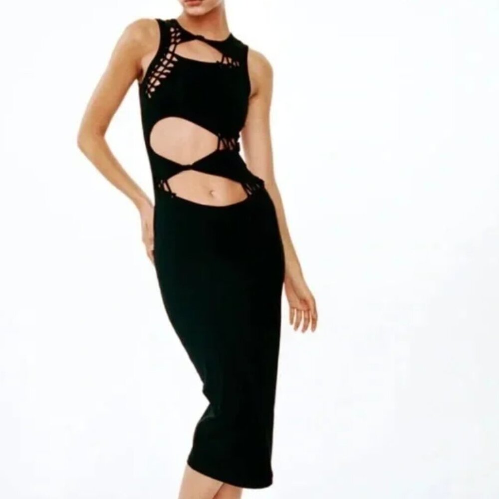 With Jean Cut-Out Dress